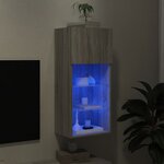 vidaXL Meuble TV avec lumières LED sonoma gris 40 5x30x90 cm