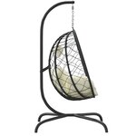 vidaXL Chaise suspendue en forme d'œuf avec coussin blanc crème