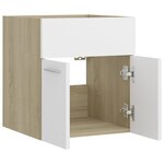 vidaXL Armoire d'évier Blanc et chêne sonoma 41x38 5x46 cm Aggloméré