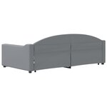 vidaXL Lit de jour avec gigogne et tiroirs gris clair 100x200 cm tissu