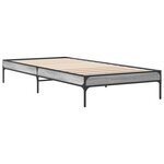vidaXL Cadre de lit sans matelas sonoma gris 100x200 cm