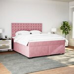 vidaXL Sommier à lattes de lit avec matelas Rose 180x200 cm Velours