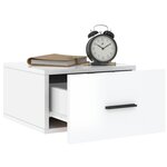 vidaXL Tables de chevet murales 2 Pièces blanc brillant 35x35x20 cm