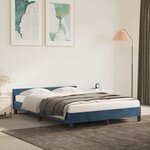 vidaXL Cadre de lit sans matelas bleu foncé 140x200 cm velours