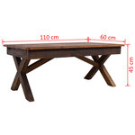 vidaXL Table basse Bois de récupération massif 110x60x45 cm