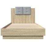 vidaXL Cadre de lit avec LED sans matelas chêne sonoma 100x200 cm