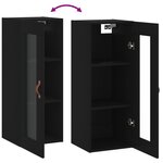 vidaXL Armoire murale noir 34 5x34x90 cm