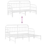Cadre de lit daybed vidaXL avec lit gigogne Blanc 75x190 cm Acier