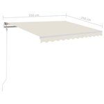 vidaXL Auvent manuel rétractable avec LED 3 5x2 5 m Crème