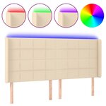 vidaXL Tête de lit à LED Crème 183x16x118/128 cm Tissu