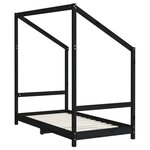 vidaXL Cadre de lit pour enfant noir 2x(80x160) cm bois de pin massif