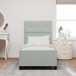 Lit vidaXL Gris clair 90x190 cm en Velours