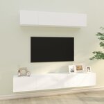 vidaXL Ensemble de meubles TV 4 Pièces Blanc Bois d'ingénierie