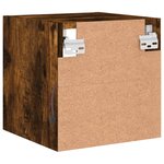 vidaXL Meuble TV mural avec lumières LED chêne fumé 30x28 5x30 cm