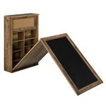 Table murale pliable bureau mural rabattable MDF 156 cm marron noir 03_0004358