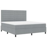 vidaXL Lit à Ressorts avec Matelas & LED Gris Clair 180x200 cm Tissu