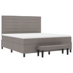 vidaXL Lit à ressorts avec matelas et banc gris 180x200 cm tissu