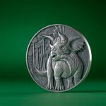 Pièce de monnaie en Argent 2000 Francs g 62.2 (2 oz) Millésime 2025 Lost World coin TRICERATOPS