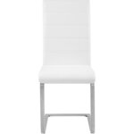 Lot de 6 chaises pieds acier siège de salon cuisine salle à manger design carré élégant blanc 08_0000121