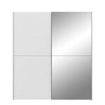 Armoire 2 portes coulissantes + miroir - Panneaux de particules - Blanc mat - 170 3 x 61 2 x 190 5 cm