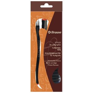 Stylo de calligraphie 1,1mm avec 6 Cartouches d'Encre BRAUSE CALLIGRAPHIE