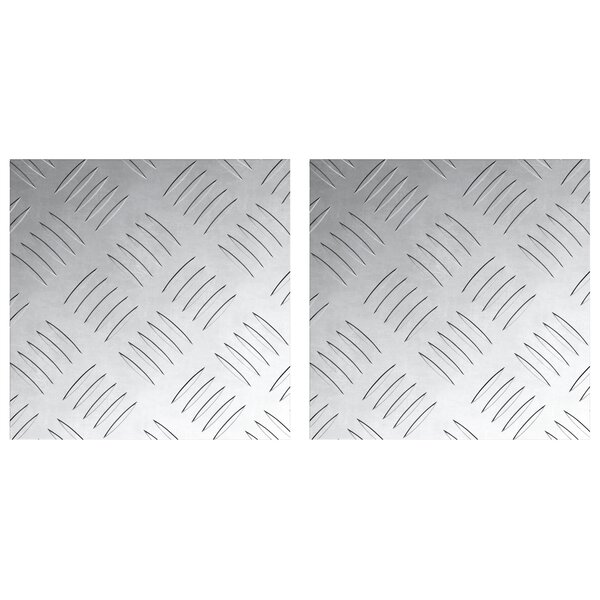 vidaXL Plaques en aluminium 2 Pièces Antidérapant 20x20 cm