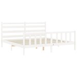 vidaXL Cadre de lit sans matelas blanc 200x200 cm bois massif de pin