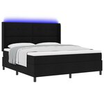 vidaXL Lit avec sommier et matelas & LED Noir 180x200 cm Tissu