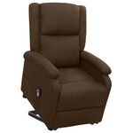 Vidaxl fauteuil releveur inclinable marron foncé tissu