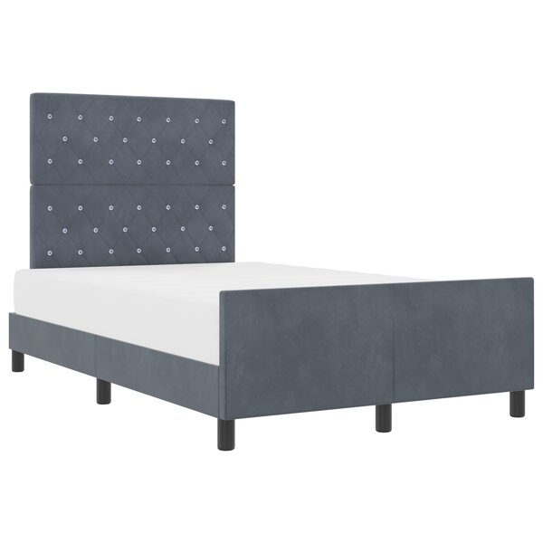 Cadre de lit vidaXL Gris foncé 120x200 cm Velours