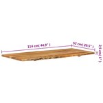 vidaXL Dessus de meuble-lavabo de salle de bain Acacia 114x52x2 5 cm