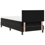 Lit à ressorts vidaXL avec matelas et LED Noir 90x200 cm Velours