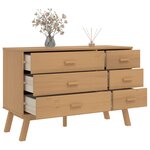 vidaXL Armoire à tiroirs OLDEN marron bois de pin solide
