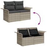 vidaXL Set de Canapés de Jardin 6 Pièces avec Coussins en Rotin Poly Gris Clair