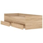 vidaXL Cadre de lit avec tiroirs sans matelas chêne sonoma 100x200 cm