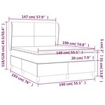 vidaXL Sommier à lattes de lit avec matelas Gris 140x190 cm Similicuir