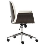 vidaXL Chaise de bureau Blanc Bois courbé et similicuir