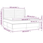 vidaXL Sommier à lattes de lit avec matelas Noir 160x200 cm Tissu