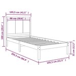 vidaXL Cadre de lit sans matelas 100x200 cm bois massif de pin