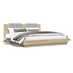 vidaXL Cadre de lit avec LED sans matelas chêne sonoma 180x200 cm