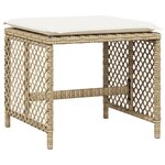 vidaXL Ensemble à manger de jardin et coussins 11 Pièces beige poly rotin