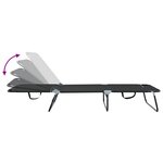 vidaXL Transat pliant Portable Noir en tissu Oxford 600D