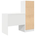 Bureau vidaXL blanc avec rangement en bois d'ingénierie