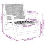 Chaises de jardin vidaXL avec table 3 Pièces Noir et Blanc en acacia massif