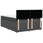 vidaXL Sommier à lattes de lit avec matelas Gris foncé 160x200cm Tissu