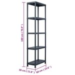 vidaXL Étagère de rangement Noir 125 kg 60x30x180 cm Plastique