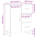 vidaXL Buffet Blanc brillant 69 5x34x90 cm Bois d'ingénierie
