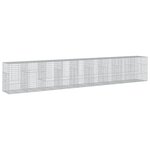 vidaXL Panier gabion avec couvercle 900x100x150 cm fer galvanisé