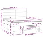 vidaXL Sommier à lattes de lit et matelas Gris clair 180x200cm Velours