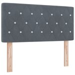 Lit Box Spring vidaXL avec matelas Gris foncé Petit double Velours
